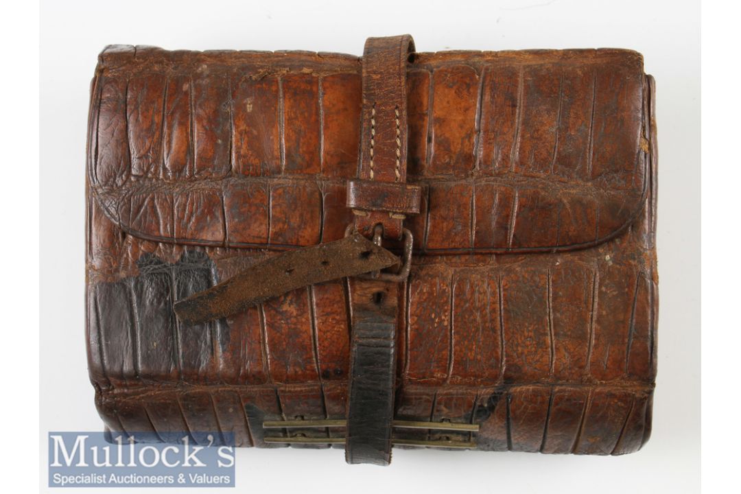 G Little & Co 63 Haymarket London Tooled Leather Fly Wallet internal parchment pages^ compartment - Image 1 of 2