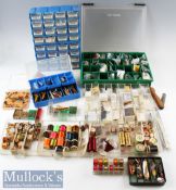 Assorted Selection of Fishing Accessories consisting of compartmental cases^ hooks^ lures^ thread^