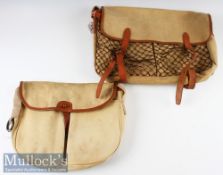 Liddesdale Newcastleton Fishing Tackle and Game Canvas Bag with shoulder strap^ netted pouch to
