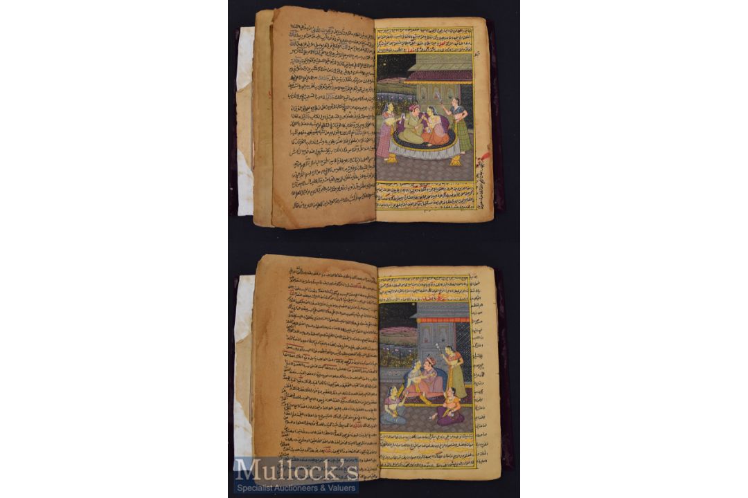 India-Persia Manuscript with Miniature Paintings - a Persian manuscript with 10x Indian Miniatures - Image 2 of 3