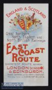 East Coast Route. London (Kings X) & Edinburgh 1901 - a very attractive 11 page folds out