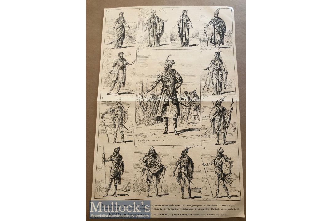 India - Original print Sikh empire costumes of Lahore including maharajas^ Sikh soldiers^ guards and - Image 1 of 2