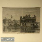 India - 19th century engraving showing the holiest Sikh shrine the Golden temple^ Amritsar Punjab