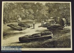 India - Ganesa a Hindoo Idol and Nandi the Sacred Bull of Siva original engravings 1858 from