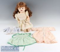 Vintage Angelina Doll c1956 marked to rear of head and body 'Made in England'^ with voice box and