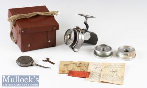 Hardy Bros ‘The Altex’ No 2 Mk V fixed spool reel RHW^ folding handle^ some signs of wear^ runs