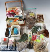 Large Quantity of Various Fishing Fly Tying Feathers and Material mostly within packets^ some loose^