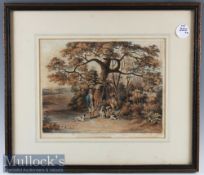 Four 1823 ‘Shooting’ Hand Coloured Prints engraved by T Sutherland^ published by R Ackerman^ 101