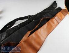 3x Gun/Rifle slip case/bags one leather measuring 120cm approx.^ 2x fabric bags measuring 120cm