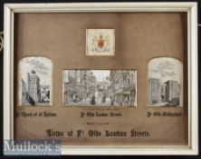 A Four Stevengraphs (Woven Silk Pictures) In an Original Printed Mount Entitled “Views Of Ye Olde