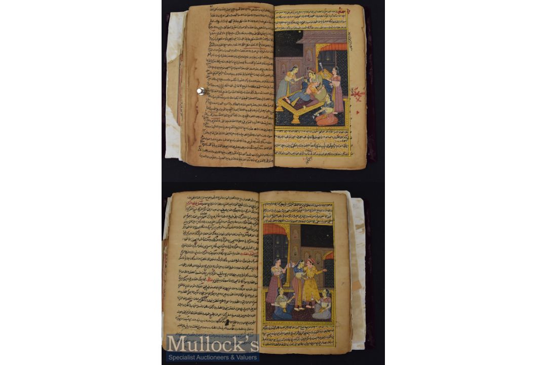 India-Persia Manuscript with Miniature Paintings - a Persian manuscript with 10x Indian Miniatures - Image 3 of 3