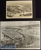 Americana – 1855 Birds Eye View of New York Engraving engraved by Charles S. Cheltenham^ a prominent