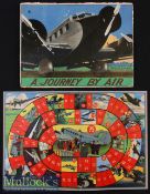 A Journey by Air c1935 Board Game with the pictorial board showing a Fokker 3 Engined Passenger