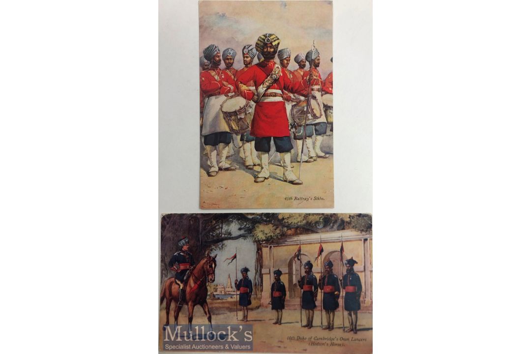 India & Punjab – 45th Rattary’s Sikhs Postcard original vintage postcard of Sikhs Officers of the
