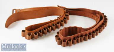 Brady canvas and leather 20g Cartridge Belt size L measures 42” in length^ with another unnamed belt
