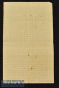 Average Temperatures recorded in manuscript for Valletta Malta 1820s – single sheet^ two tables