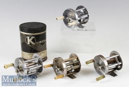 4x American Baitcasting Reels to include South Bend level wind casting reel No 1200 multiplying