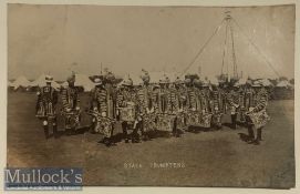 India - Original real photo postcard Delhi durbar India showing Sikh Patiala state trumpeters