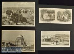 India & Punjab – Four Original Engravings The Rookum Alum Mooltan 1863 25x16cm plus View of the Town