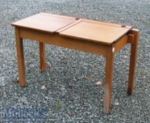 Vintage Children's Wooden Double School Desk 92x61x46cm approx. with hinged lids providing storage