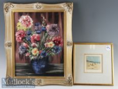 K Stubbs 'Northumberland Beach' Signed Colour Print Limited Edition 3/6 framed measures 29x29cm