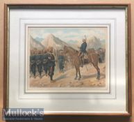 India - Original colour lithograph of a Sikh baggage train on the march escorting the 20th Punjab