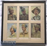 India – WWII Indian Army Period Lithographs showing Types of Indian army regiments including