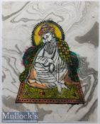 India & Punjab – Guru Nanak Textile Block Print – a fine vintage block print on textile of Guru