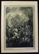 India - India's Loyalty print 1916 drawn by Lionel Edwards and 1899 A Frontier Episode: A Gallant