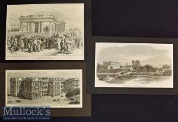 India – Calcutta – Six Engraved Views to include Princep’s Gate^ Townhall^ Plassey Gate etc 1870