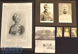 India – Five Portraits of Maharaja's including three cigarette cards and two postcards of Strawberry