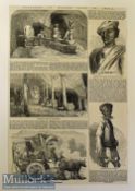 India – Original Engravings Entitled Temple of Juggonath Rai^ Oodeypore Meywar 1868 and Side View of