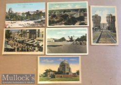 Collection of (6) printed colour postcards of scenes of Multan^ India c1900s. Views include Multan