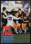 1987 Inaugural Rugby World Cup Final Programme: New Zealand All Blacks v France (29-9) at