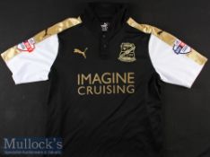 2015/16 Thomas Swindon Town Match worn football shirt No 14 away, black, short sleeve, size M