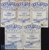 1949/50 Everton home programmes v Manchester City, Newcastle Utd, Liverpool, Charlton Athletic,
