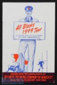 Rare 1949 Rugby Booklet, NZ tour to S Africa: Small neat 12pp itinerary with diagrams of Test