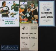 1952-2000 Barbarians v S Africa Rugby Programmes (4): The flimsier 1952 and standard 1961 (only