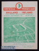1948 England v Ireland Rugby Programme: Ireland swept the board and here’s the sought-after