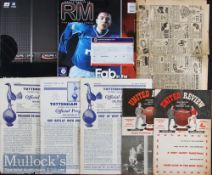 1956/7 Tottenham Hotspur v Sheffield Wednesday football programme date 30 Mar plus 59/60 Tottenham
