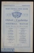 1938 Oxford v Cambridge Varsity Match Rugby Programme: Cambridge edged this Twickenham contest,