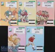 1991 Rugby World Cup Programmes (5): Pool 2 A5 editions, Scotland v Japan, Zimbabwe and Ireland; and