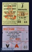 Match tickets 1968/69 Manchester Utd v Nottingham Forest 5 April 1969 at Old Trafford; 1969/70