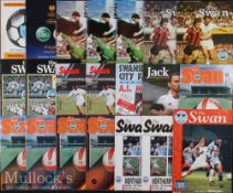 Selection of Swansea Town Cup Tie competition football programmes from 1957 onwards with homes and