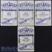 1950/51 Everton home programmes v Arsenal, Portsmouth, Spurs, Derby County (4) Fair-Good.