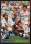 1987 Rugby World Cup Finals Programme: The A4 programme issued to cover the quarter-finals and