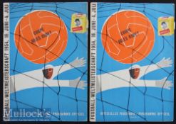 1954 World Cup Uruguay Football Programmes Brazil v Uruguay quarter final and Uruguay v Austria (3rd