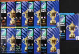 2003 Rugby World Cup Programmes (9): Italy, Argentina & Lower Tier Nations’ Pool games, all A5.
