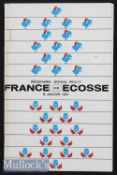 1967 France v Scotland Rugby Programme: 32pp Colombes magazine-type issue for this January 14th