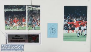 Signed Ole Gunnar Solskjaer Manchester United Display with prints depicting that famous night!